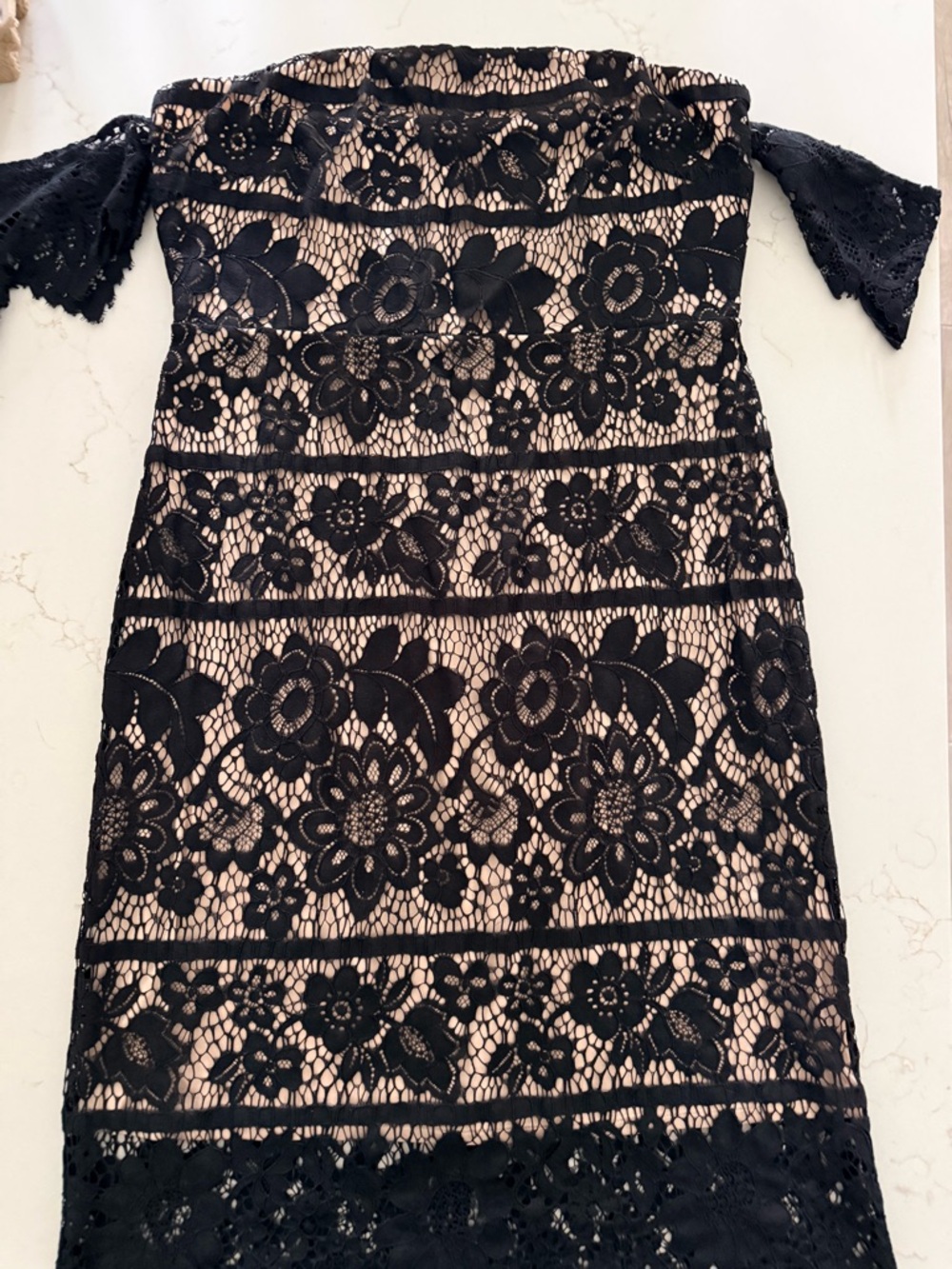 Express Black Zip dress with Nude Lining